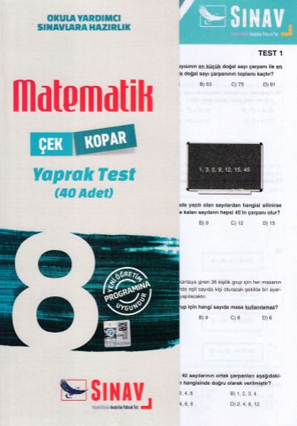 Sınav 8 Sınıf Matematik Çek Kopar Yaprak Test Yeni