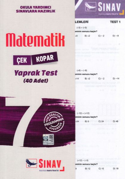 Sınav 7 Sınıf Matematik Çek Kopar Yaprak Test Yeni