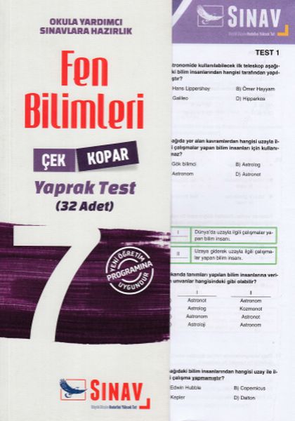 Sınav 7 Sınıf Fen Bilimleri Çek Kopar Yaprak Test Yeni