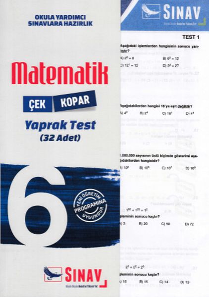 Sınav 6 Sınıf Matematik Çek Kopar Yaprak Test Yeni