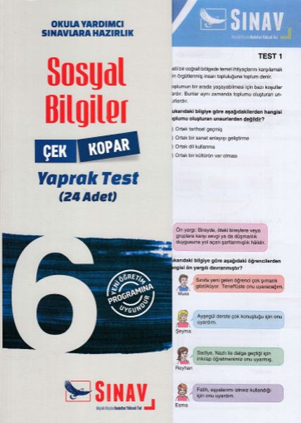 Sınav 6 Sınıf Sosyal Bilgiler Çek Kopar Yaprak Test Yeni