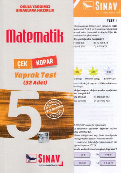 Sınav 5 Sınıf Matematik Çek Kopar Yaprak Test Yeni