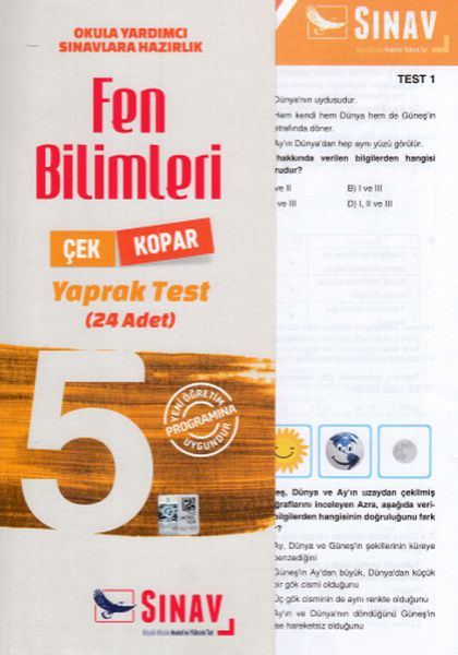 Sınav 5 Sınıf Fen Bilimleri Çek Kopar Yaprak Test