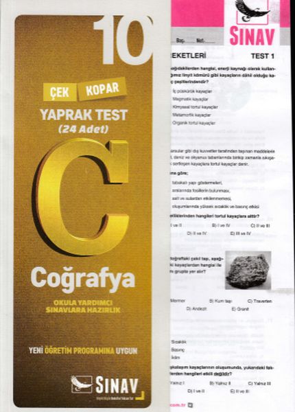 Sınav 10 Sınıf Coğrafya Çek Kopar Yaprak Test Yeni