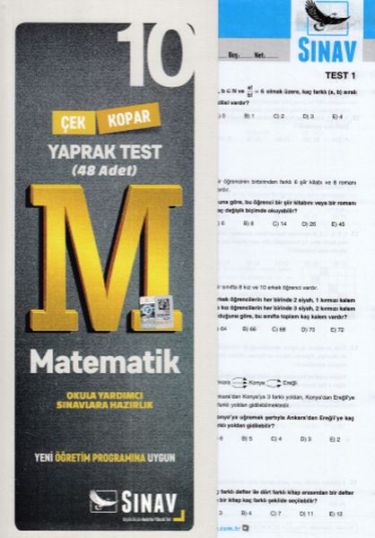 Sınav 10 Sınıf Matematik Çek Kopar Yaprak Test Yeni