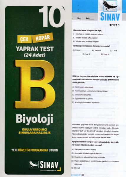 Sınav 10 Sınıf Biyoloji Çek Kopar Yaprak Test Yeni