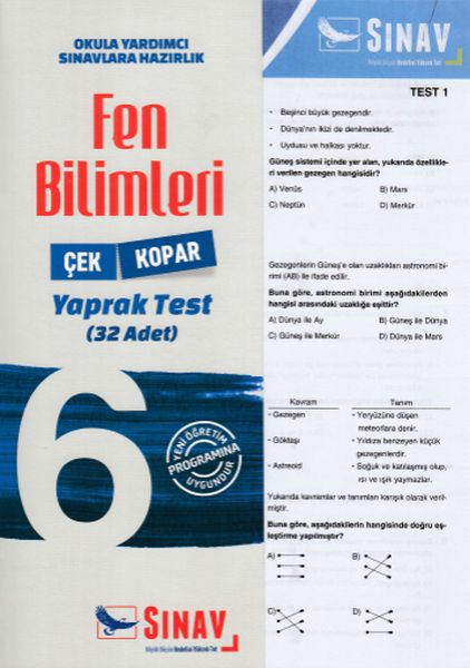 Sınav 6 Sınıf Fen Bilimleri Çek Kopar Yaprak Test Yeni