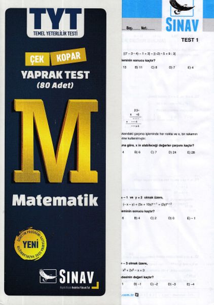 Sınav TYT Matematik Yaprak Test Yeni