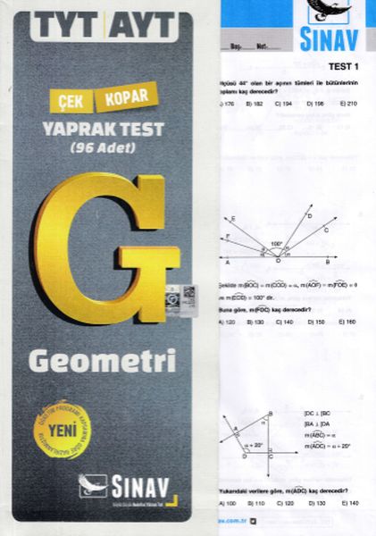 Sınav TYTAYT Geometri Yaprak Test Yeni