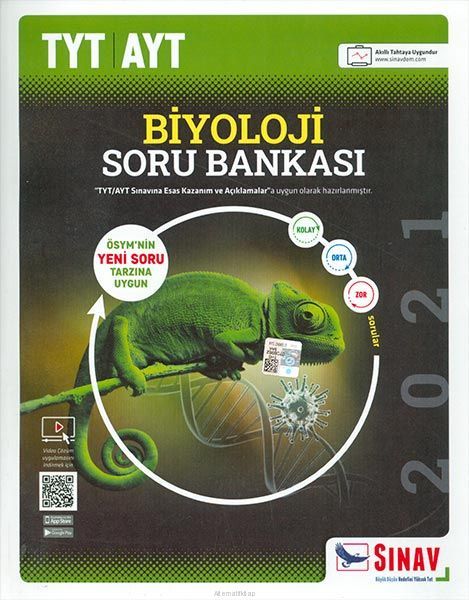 Sınav TYT AYT Biyoloji Soru Bankası 2021 Yeni