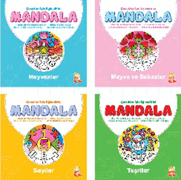 Çocuklar İçin Eğlendirici Mandala Set 4 Kitap