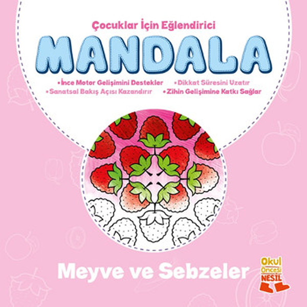 Çocuklar İçin Eğlendirici Mandala  Meyve ve Sebzeler