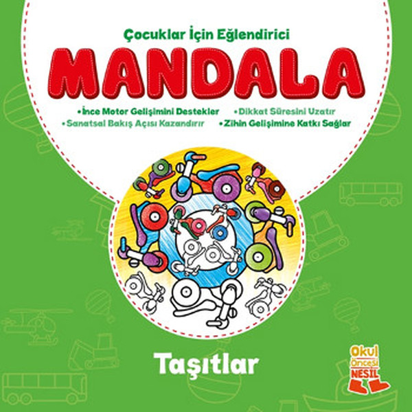 Çocuklar İçin Eğlendirici Mandala  Taşıtlar