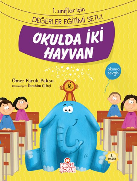 Okulda İki Hayvan  1 Sınıflar İçin  Değerler Eğitimi Seti 1