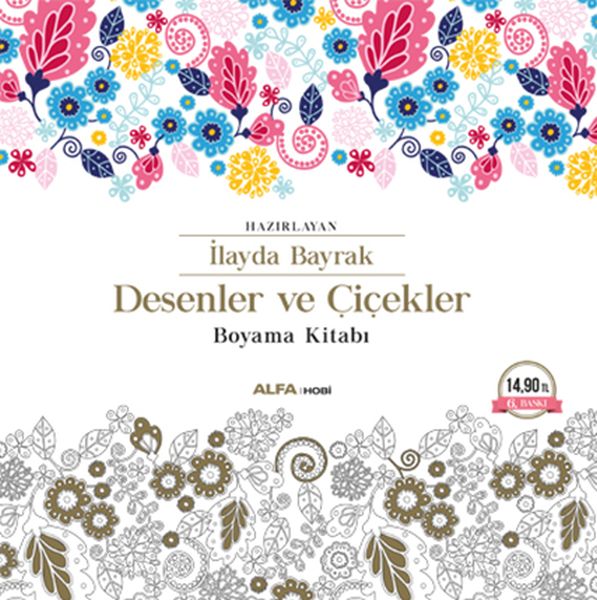 Desenler ve Çiçekler Boyama Kitabı