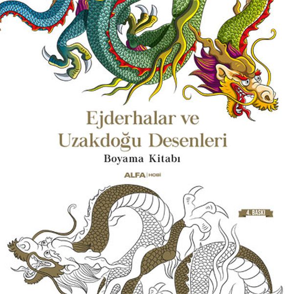 Ejderhalar ve Uzakdoğu Desenleri Boyama Kitabı