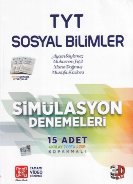 3D Yayınları TYT Sosyal Bilimler Tamamı Video Çözümlü Simülasyon Denemeleri