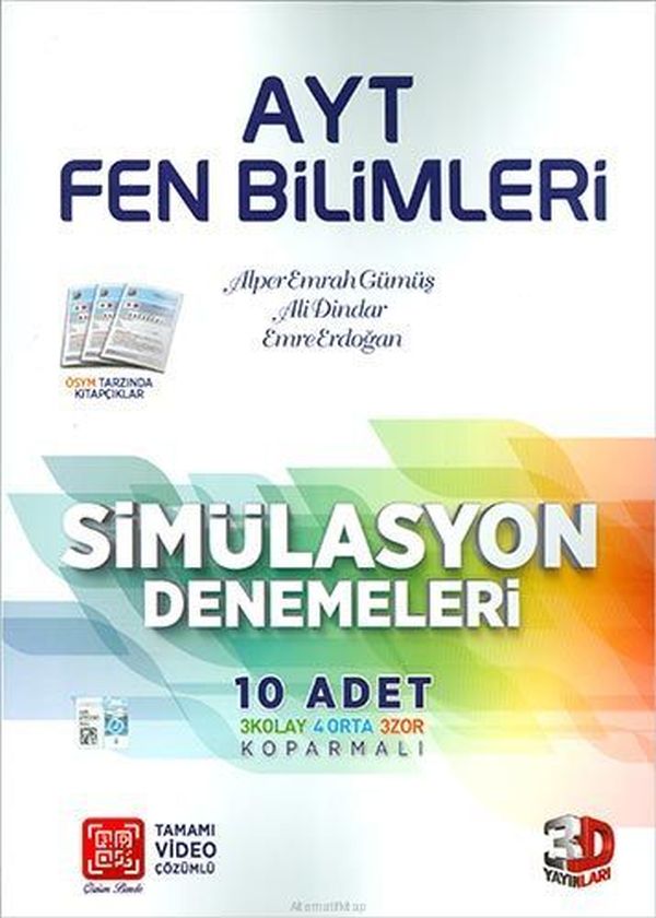 3D AYT Fen Bilimleri Video Çözümlü Simülasyon Denemeler Yeni