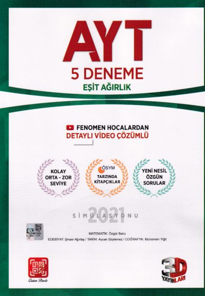 3D AYT Eşit Ağırlık 5li Paket Deneme