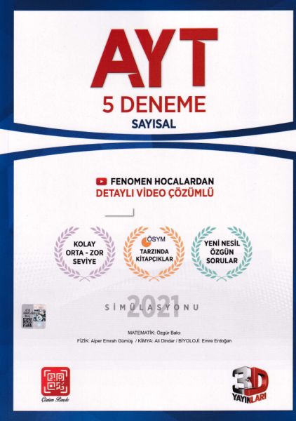 3D AYT Sayısal 5li Paket Deneme