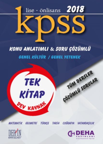 Deha 2018 KPSS LiseÖnlisans Tek Kitap