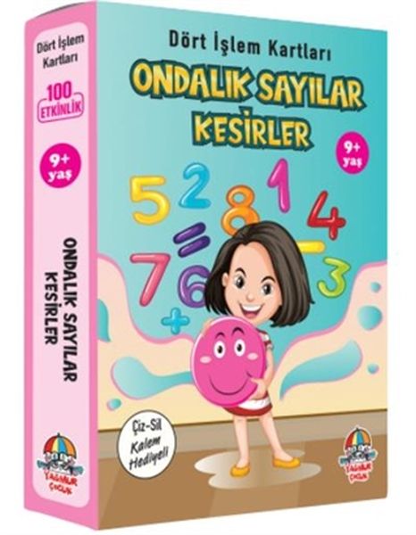 Ondalık Sayılar Kesirler  Dört İşlem Kartları 9+ Yaş  Cep Boy