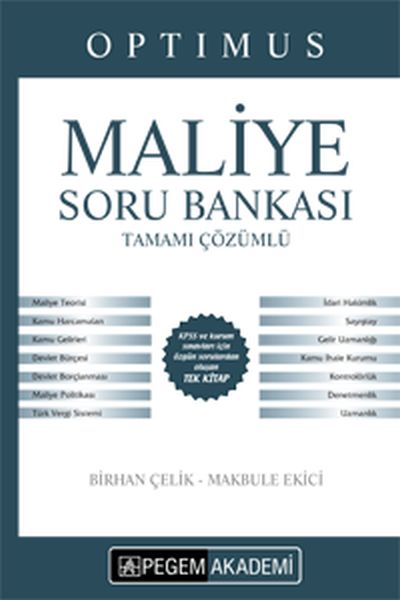 Pegem Optimus 2018 KPSS A Grubu  Maliye Tamamı Çözümlü Soru Bankası Ciltli