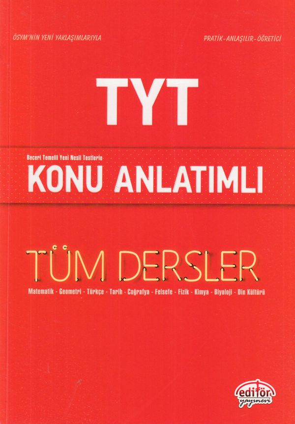 Editör TYT Tüm Dersler Konu Anlatımlı Kırmızı Kitap Yeni