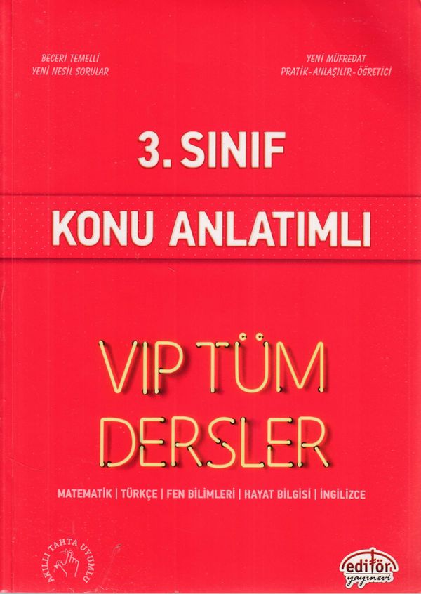 Editör 3 Sınıf VIP Tüm Dersler Konu Anlatımlı Kırmızı Kitap Yeni