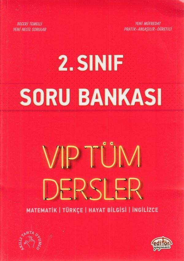 Editör 2 Sınıf VIP Tüm Dersler Soru Bankası Kırmızı Kitap Yeni