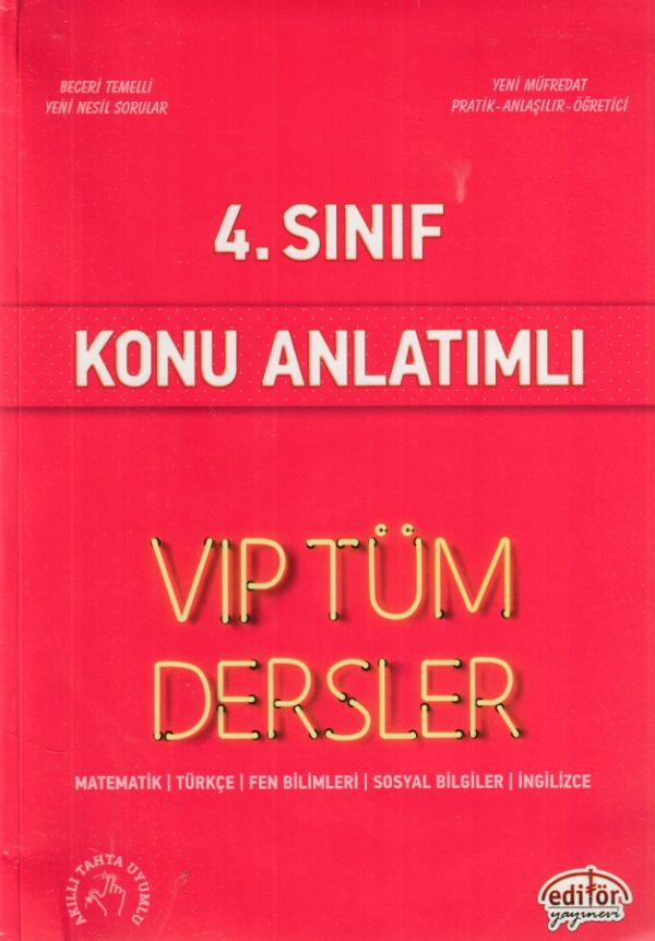 Editör 4 Sınıf VIP Tüm Dersler Konu Anlatımlı Kırmızı Kitap Yeni