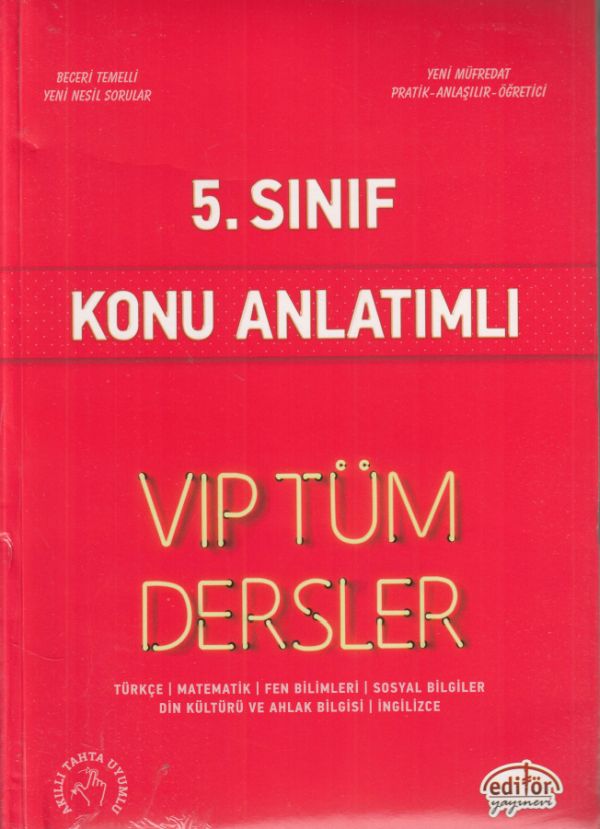 Editör 5 Sınıf VIP Tüm Dersler Konu Anlatımlı Kırmızı Kitap Yeni