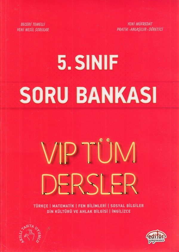 Editör 5 Sınıf VIP Tüm Dersler Soru Bankası Kırmızı Kitap Yeni