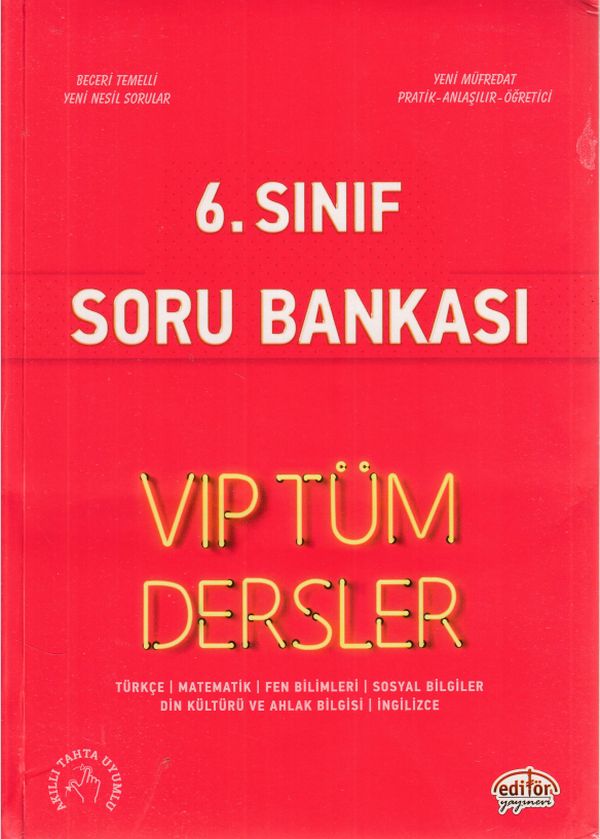 Editör 6 Sınıf VIP Tüm Dersler Soru Bankası Kırmızı Kitap Yeni