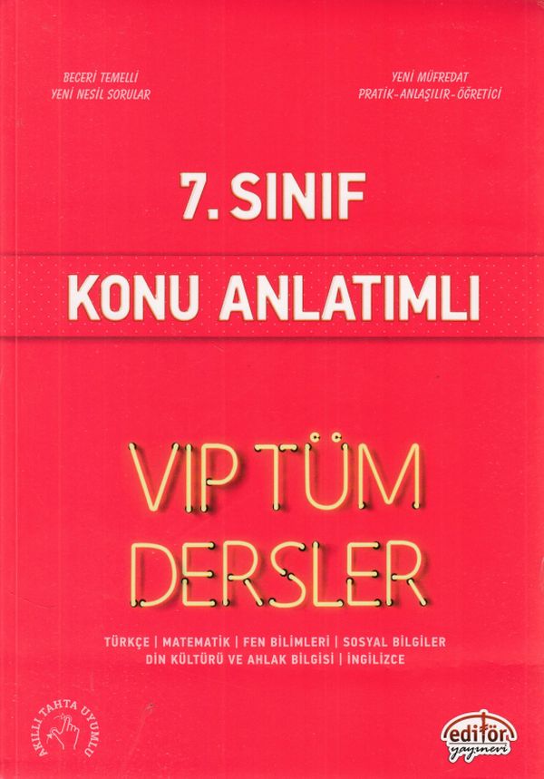 Editör 7 Sınıf VIP Tüm Dersler Konu Anlatımlı Kırmızı Kitap Yeni