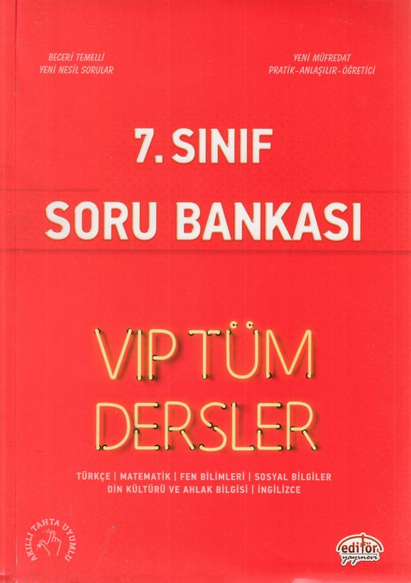 Editör 7 Sınıf VIP Tüm Dersler Soru Bankası Kırmızı Kitap Yeni