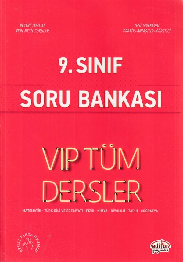 Editör 9 Sınıf VIP Tüm Dersler Soru Bankası Kırmızı Kitap Yeni