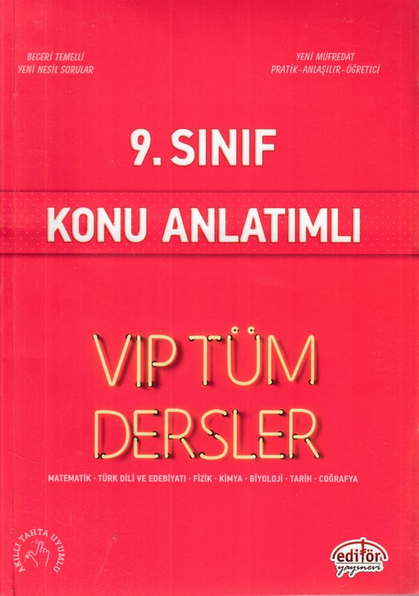 Editör 9 Sınıf VIP Tüm Dersler Konu Anlatımlı Kırmızı Kitap Yeni