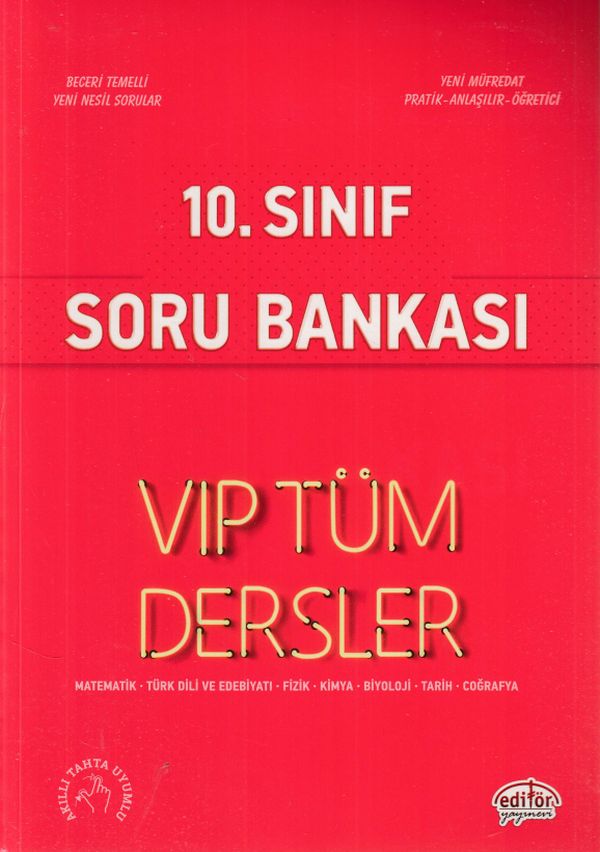 Editör 10 Sınıf VIP Tüm Dersler Soru Bankası Kırmızı Kitap Yeni