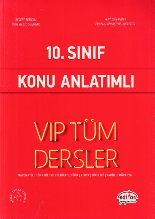 Editör 10 Sınıf VIP Tüm Dersler Konu Anlatımlı Kırmızı Kitap Yeni