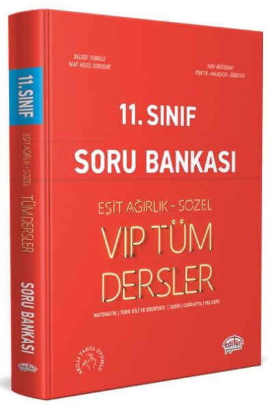 Editör 11 Sınıf VIP Tüm Dersler Eşit AğırlıkSözel Soru Bankası Kırmızı Kitap