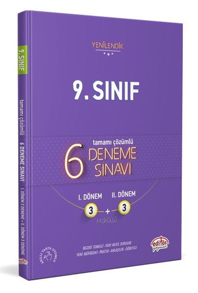 Editör Yayınevi 9 Sınıf 6 3+3 Deneme Sınavı Tamamı Çözümlü