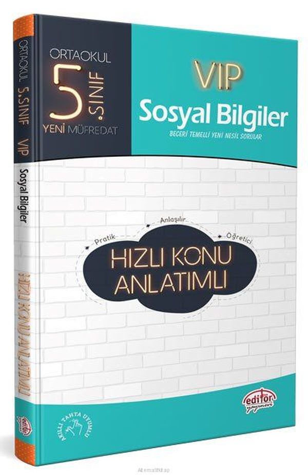 Editör 5 Sınıf VIP Sosyal Bilgiler Hızlı Konu Anlatımlı Yeni