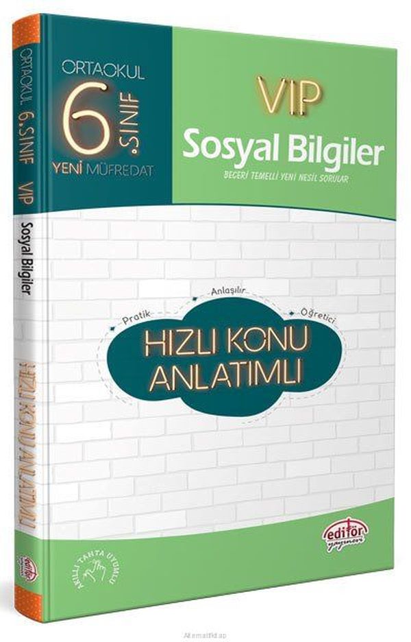 Editör 6 Sınıf VIP Sosyal Bilgiler Hızlı Konu Anlatımlı Yeni