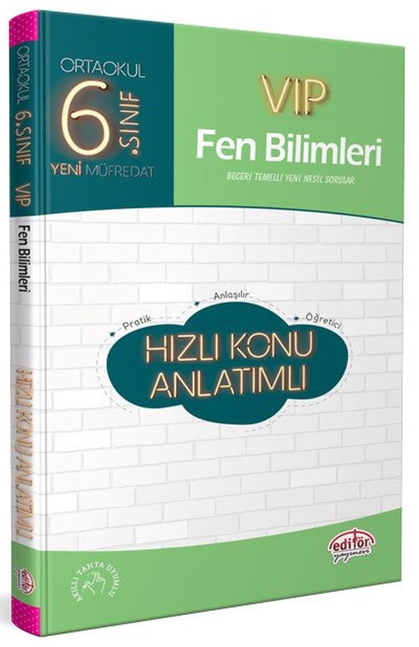 Editör 6 Sınıf VIP Fen Bilimleri Hızlı Konu Anlatımlı Yeni