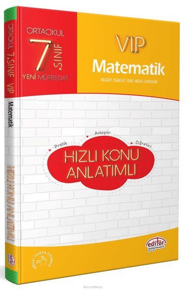 Editör 7 Sınıf VIP Matematik Hızlı Konu Anlatımlı Yeni