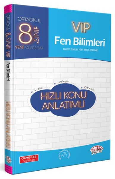 Editör 8 Sınıf VIP Fen Bilimleri Hızlı Konu Anlatımlı