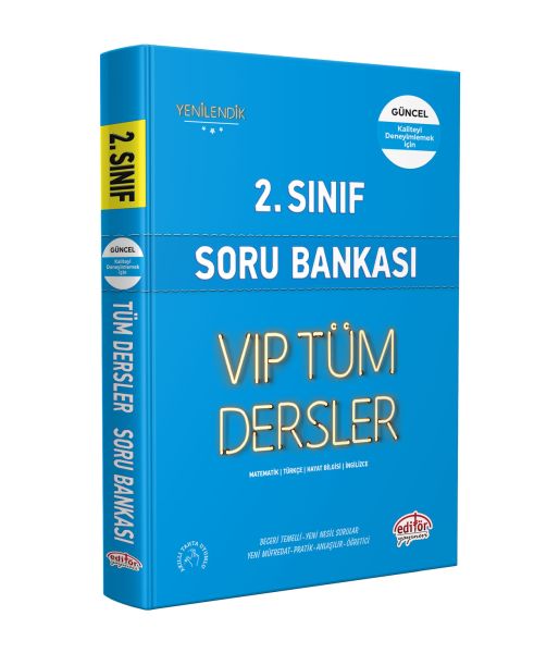 Editör 2 Sınıf VIP Tüm Dersler Soru Bankası Mavi Kitap