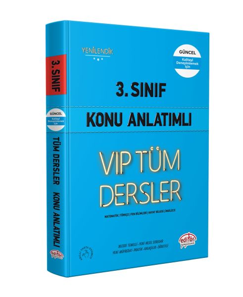 Editör 3 Sınıf VIP Tüm Dersler Konu Anlatımlı Mavi Kitap