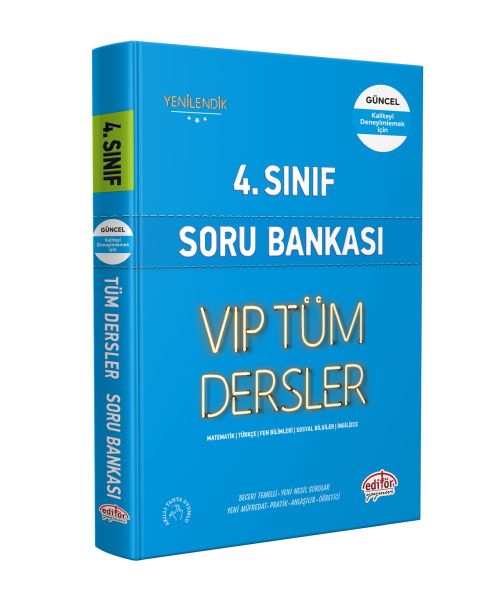 Editör 4 Sınıf VIP Tüm Dersler Soru Bankası Mavi Kitap